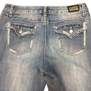 Earl Jeans Embellished embroidered sz 6